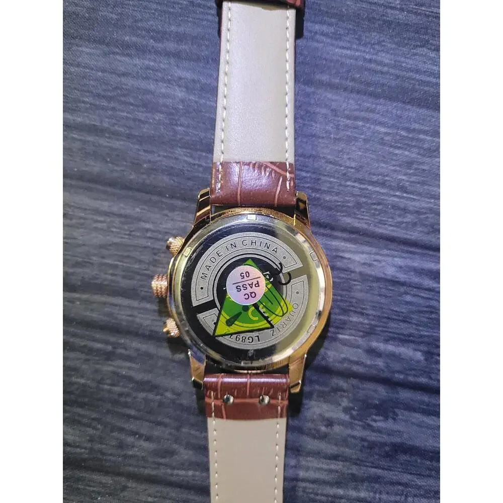 Vintage NOS Lige Mens Chronograph Moon‎ Phase Watch L8932